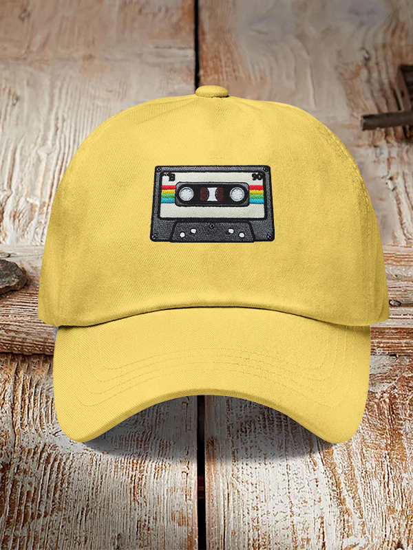 Men's Cassette Embroidery Art Print Casual Baseball Cap-Styleame