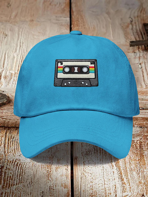Men's Cassette Embroidery Art Print Casual Baseball Cap-Styleame