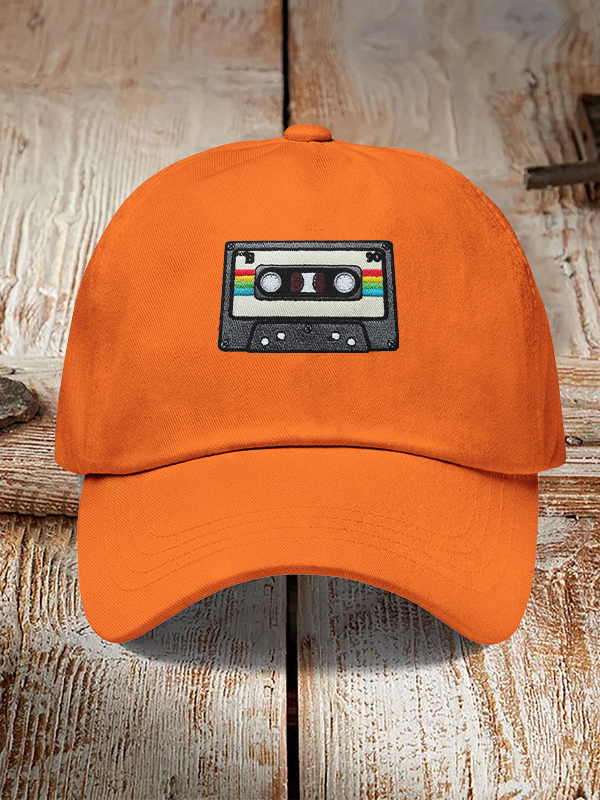 Men's Cassette Embroidery Art Print Casual Baseball Cap-Styleame
