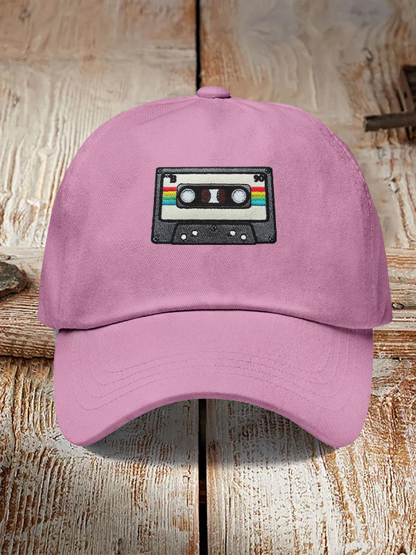 Men's Cassette Embroidery Art Print Casual Baseball Cap-Styleame
