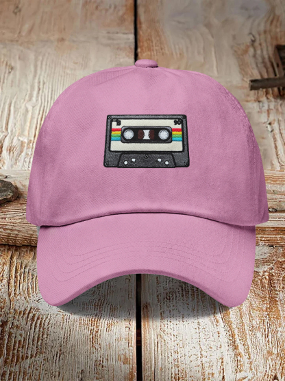 Men's Cassette Embroidery Art Print Casual Baseball Cap-Styleame