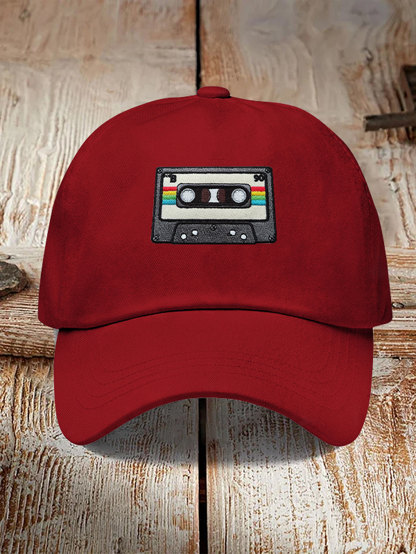 Men's Cassette Embroidery Art Print Casual Baseball Cap-Styleame