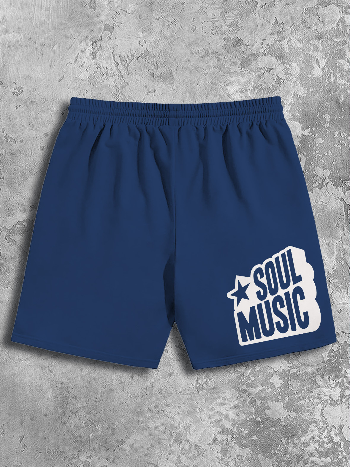 Men's Soul Music Print Casual Cotton Shorts-Styleame