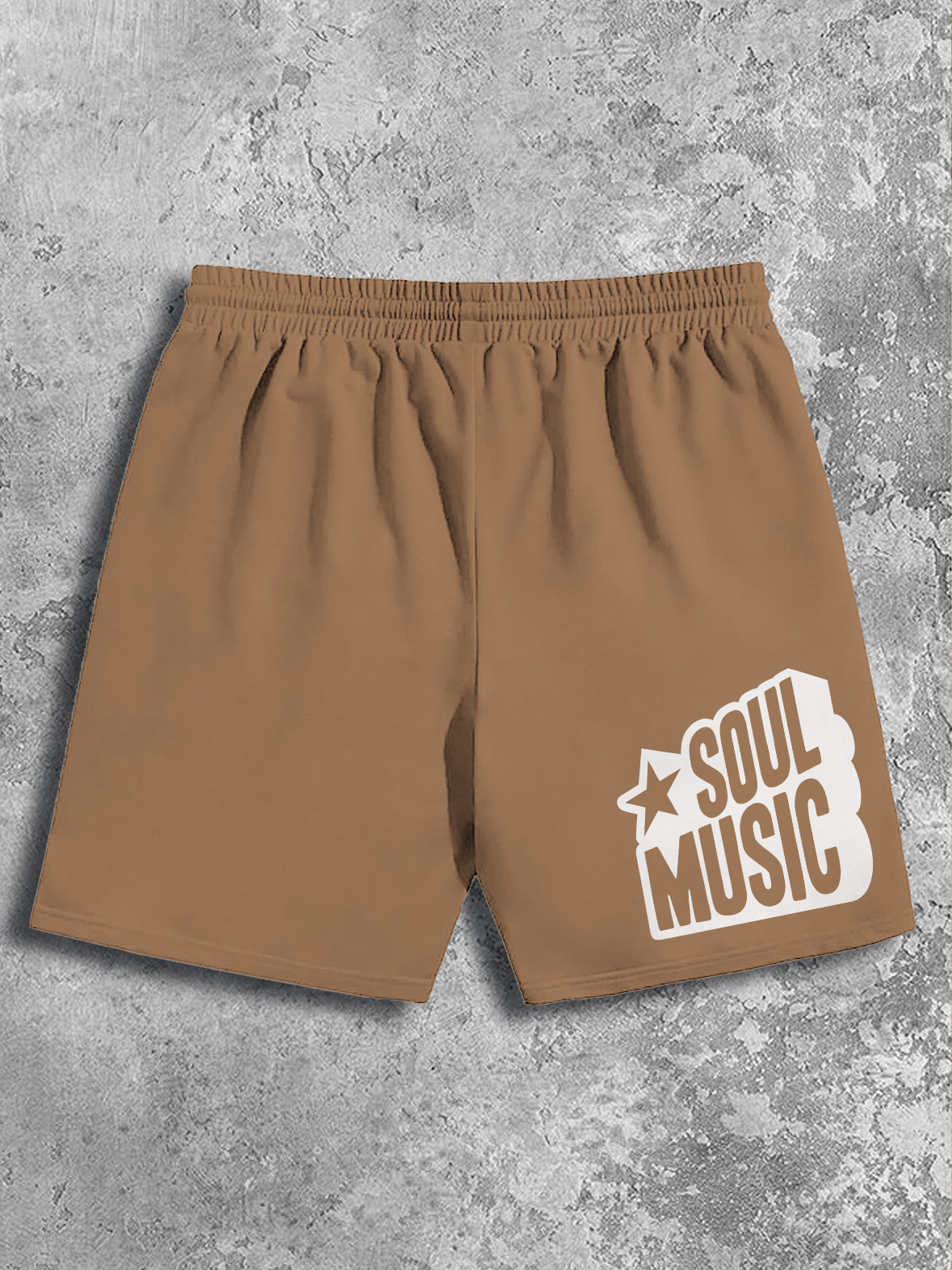 Men's Soul Music Print Casual Cotton Shorts-Styleame