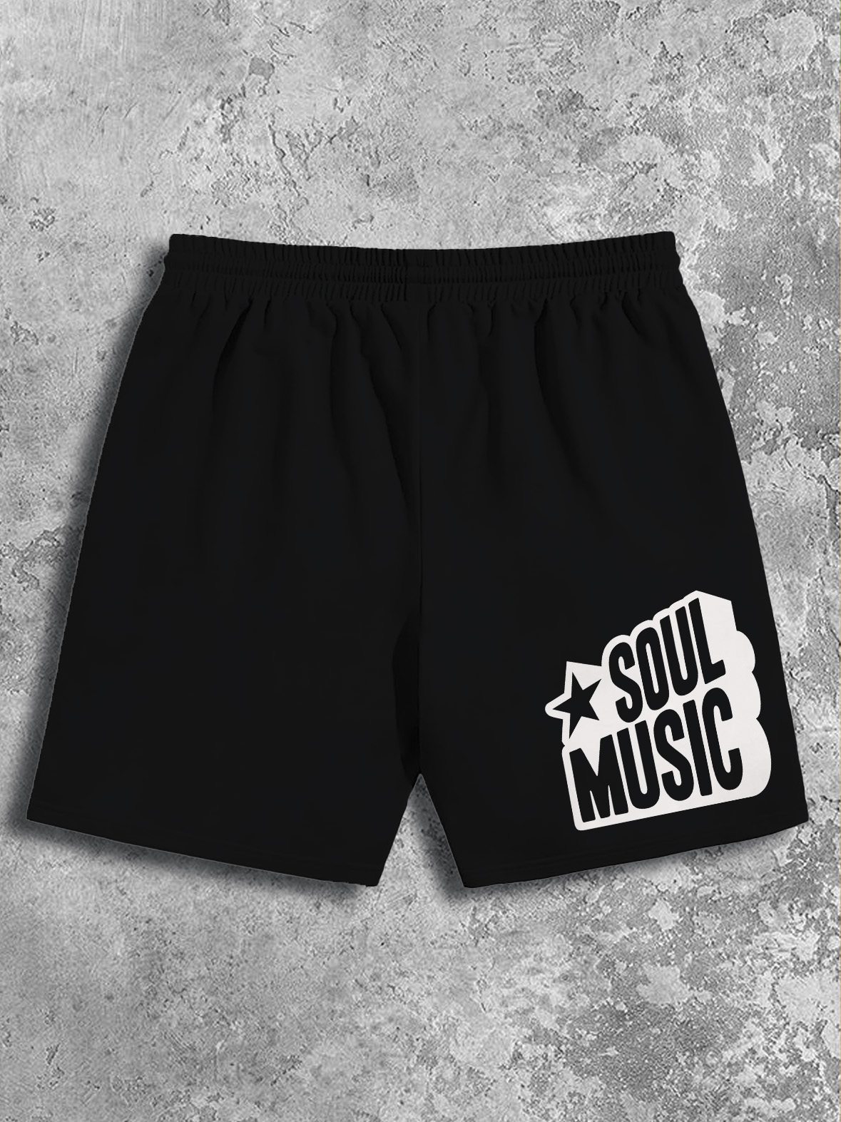 Men's Soul Music Print Casual Cotton Shorts-Styleame