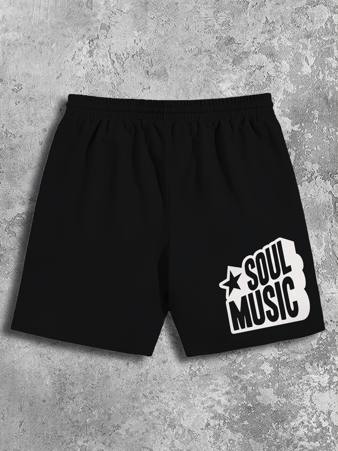 Men's Soul Music Print Casual Cotton Shorts-Styleame