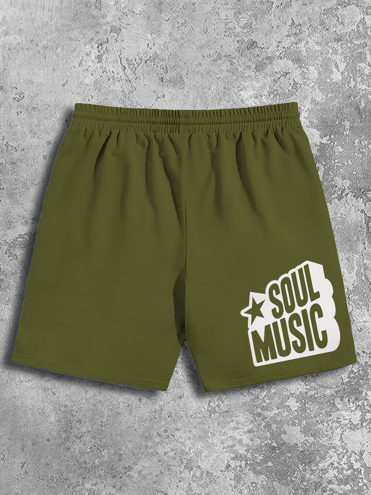 Men's Soul Music Print Casual Cotton Shorts-Styleame