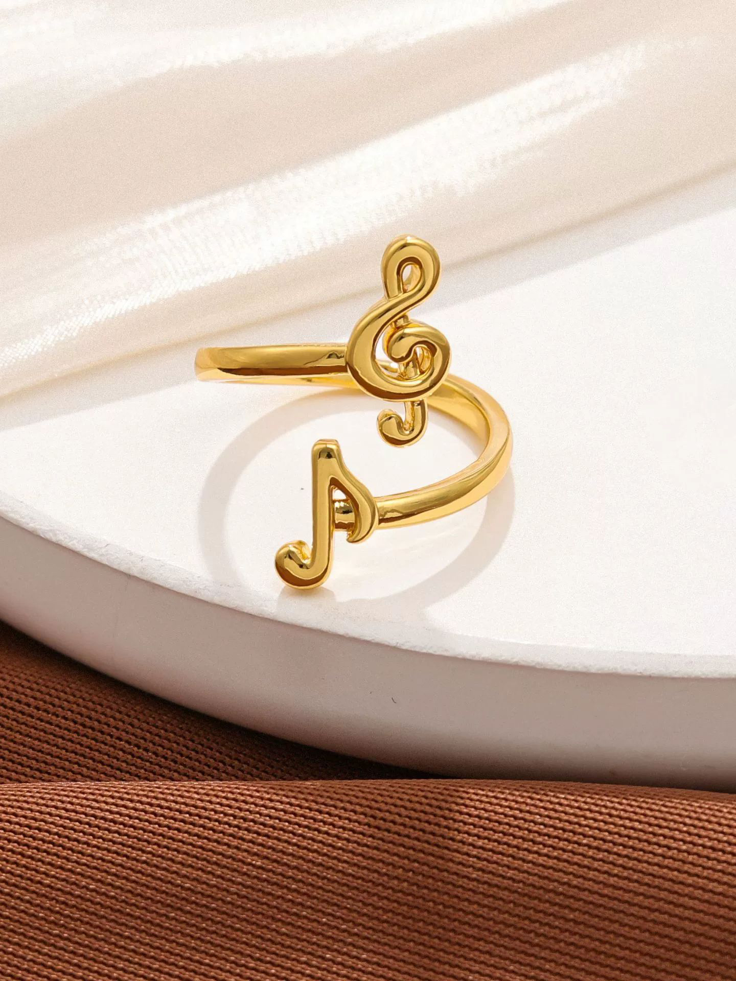 Fashion Music Notes Adjustable Opening Ring-Styleame
