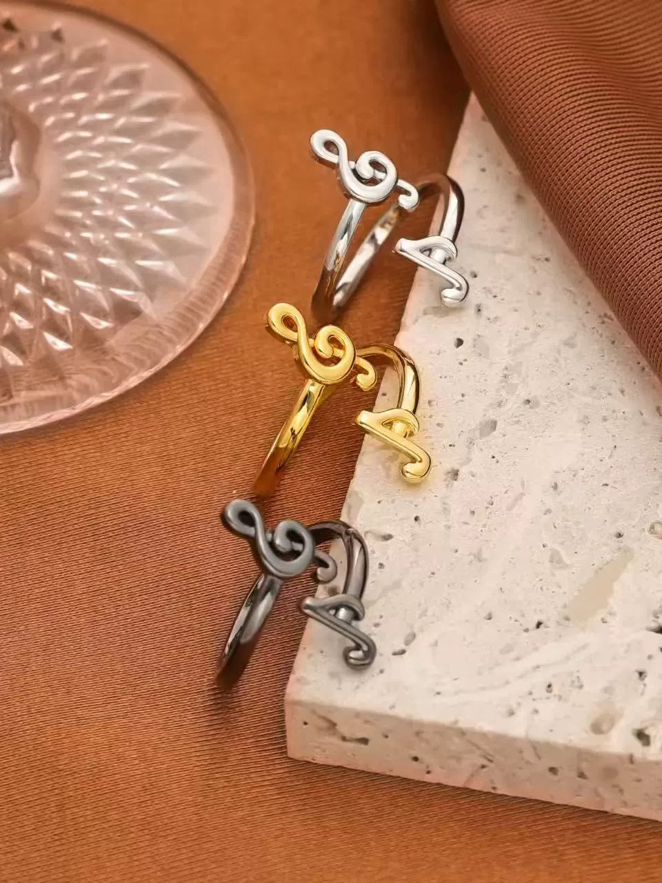 Fashion Music Notes Adjustable Opening Ring-Styleame