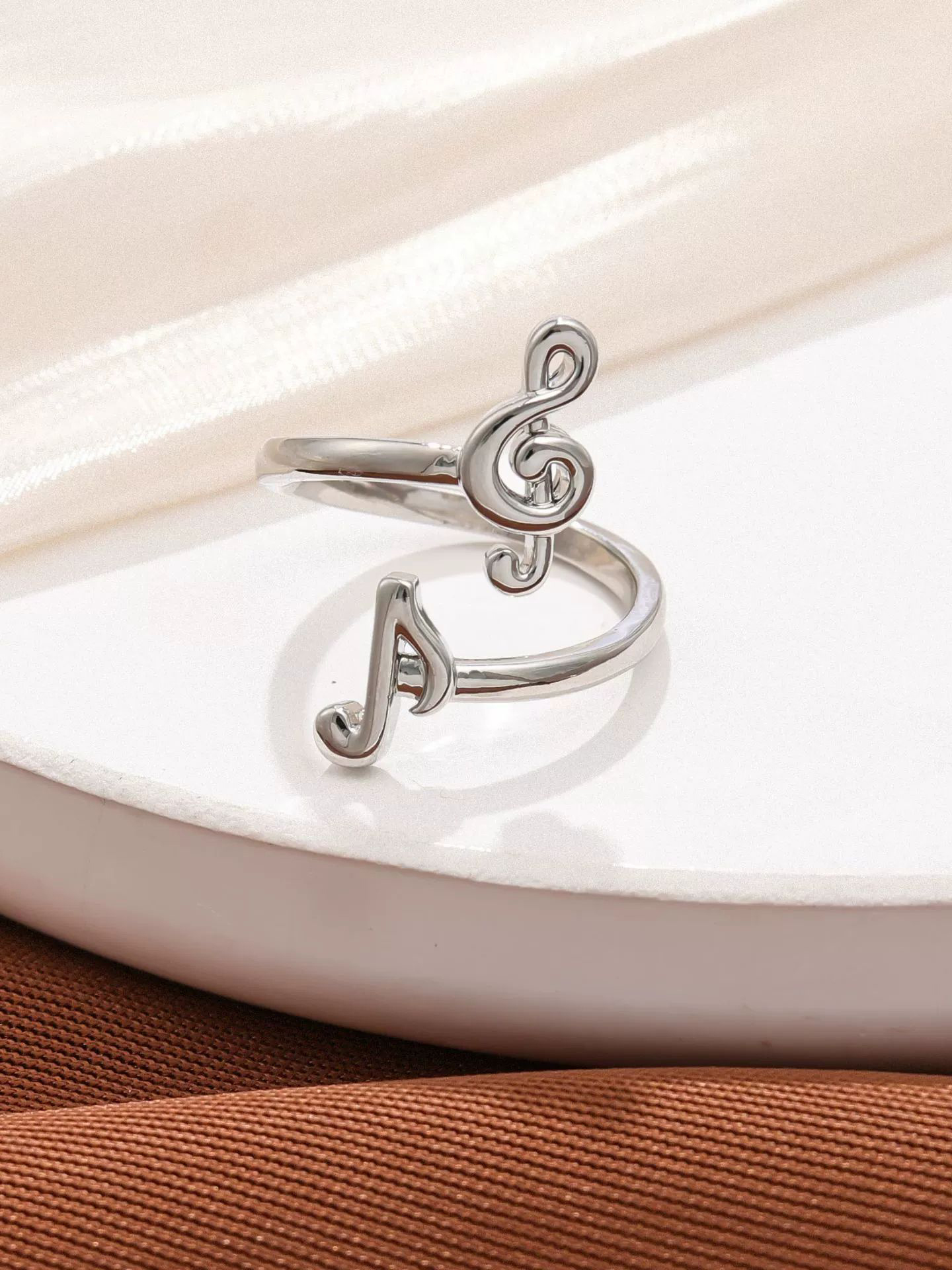 Fashion Music Notes Adjustable Opening Ring-Styleame