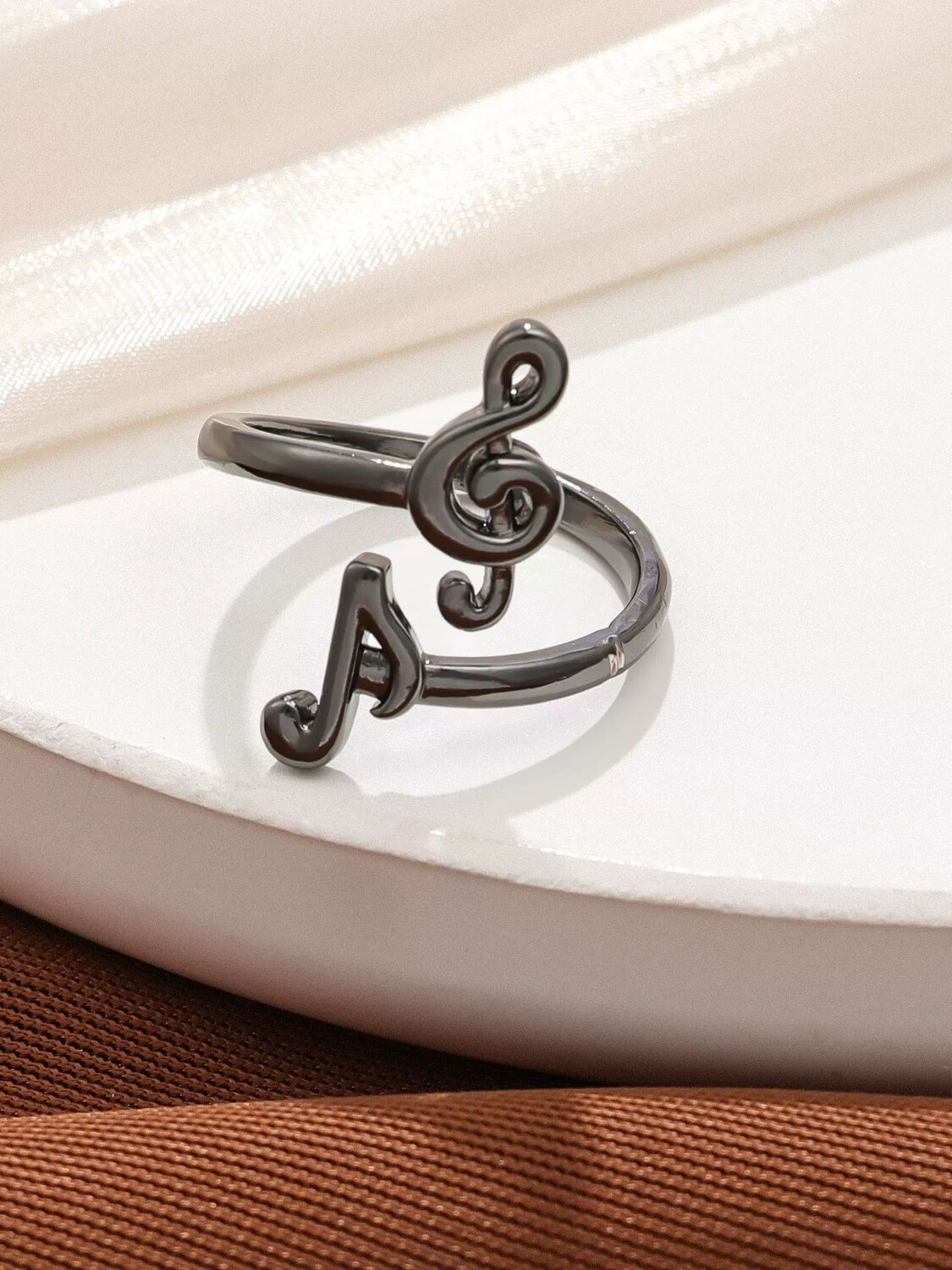 Fashion Music Notes Adjustable Opening Ring-Styleame