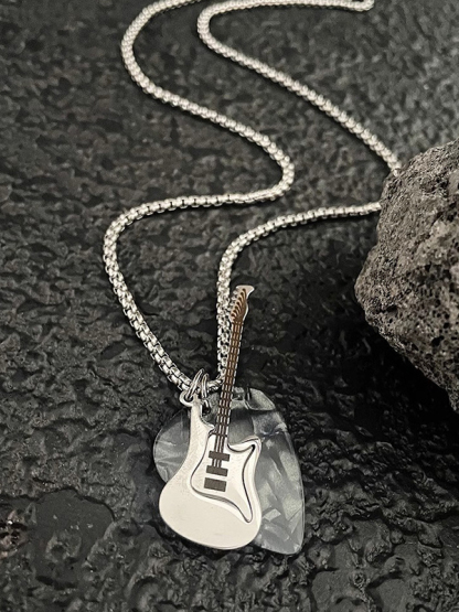 Hip-Hop Rock Music Guitar Pendant Necklace-Styleame