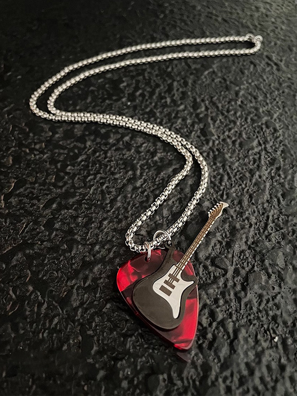 Hip-Hop Rock Music Guitar Pendant Necklace-Styleame