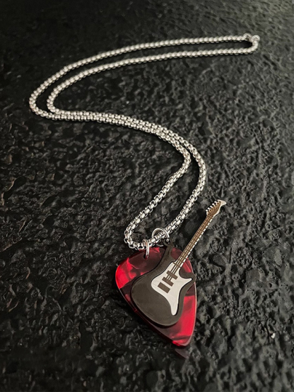 Hip-Hop Rock Music Guitar Pendant Necklace-Styleame