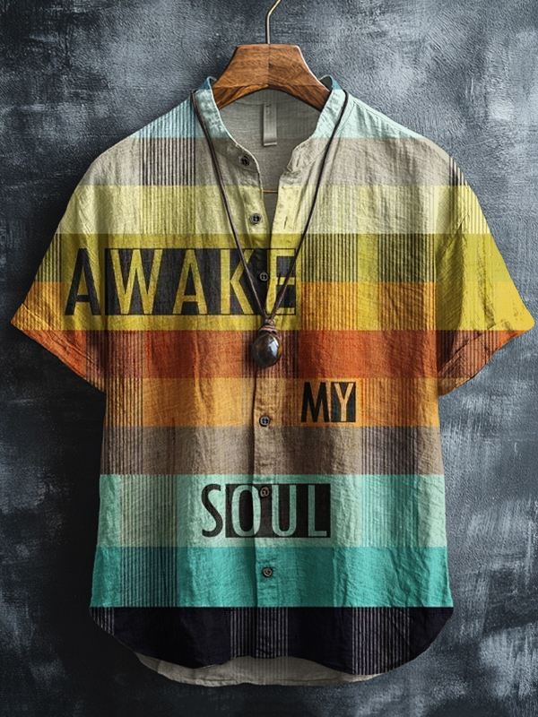 Men's Awake My Soul Art Print Casual Shirt-Styleame