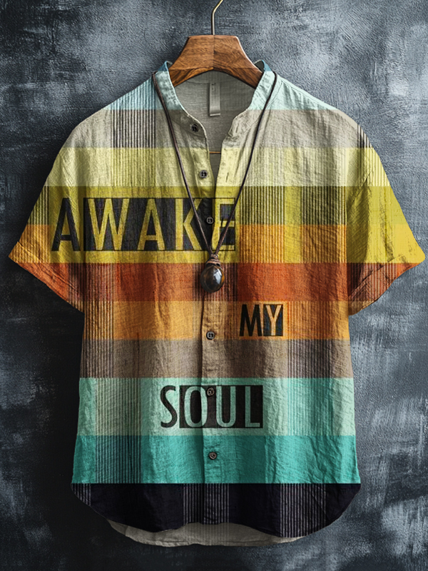 Men's Awake My Soul Art Print Casual Shirt-Styleame