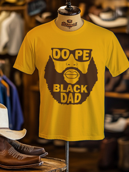 Men's Dope Black Dad Graphic Print Cotton Casual T-Shirt-Styleame