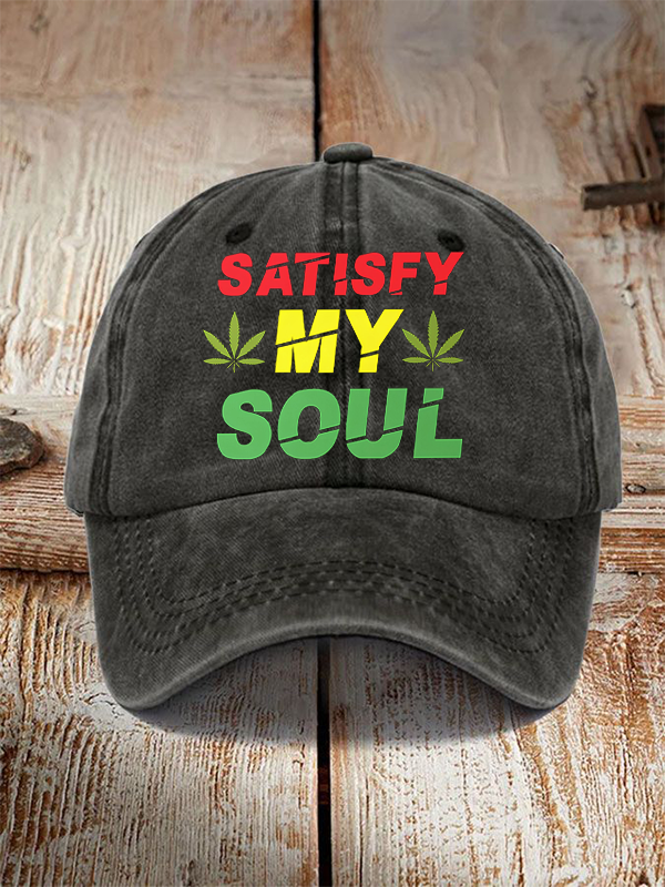 Women's SATISFY MY SOUL Reggae Art Print Casual Baseball Cap-Styleame