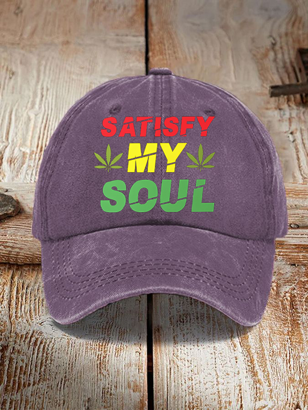 Women's SATISFY MY SOUL Reggae Art Print Casual Baseball Cap-Styleame