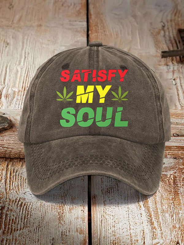 Women's SATISFY MY SOUL Reggae Art Print Casual Baseball Cap-Styleame