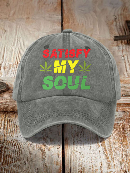 Women's SATISFY MY SOUL Reggae Art Print Casual Baseball Cap-Styleame