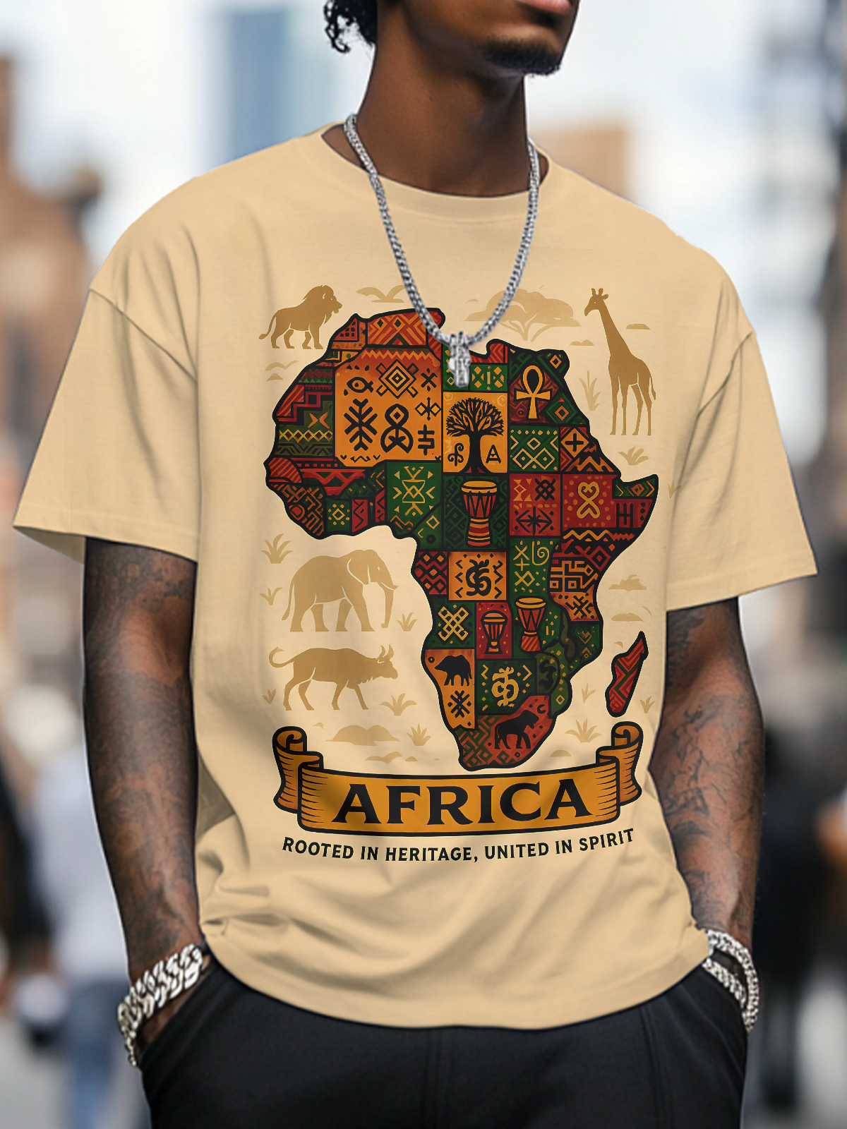 Men's Rooted In Heritage United In Spirit Casual T-Shirt-Styleame