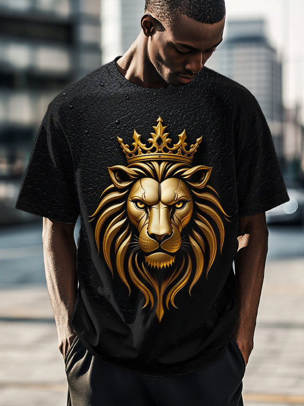 Men's Lion King Art Print T-Shirt-Styleame