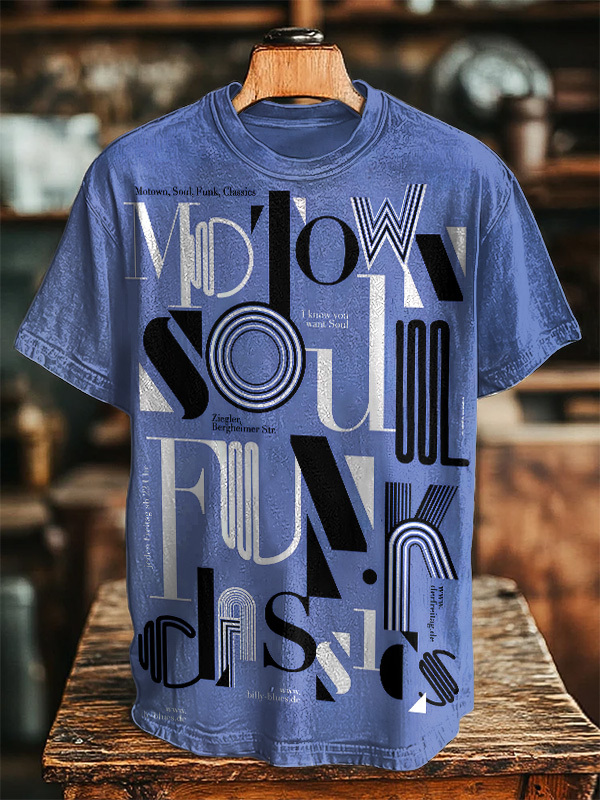 Men's Soul Funk Classics Print Casual T-Shirt-Styleame