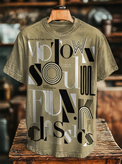 Men's Soul Funk Classics Print Casual T-Shirt-Styleame