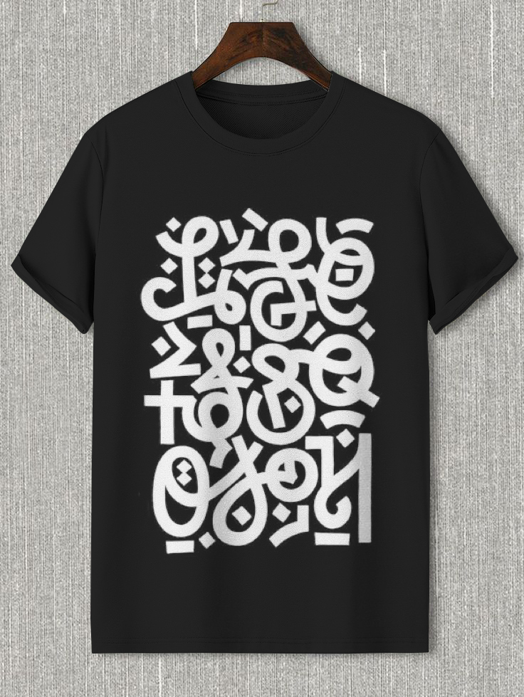 Men's Abstract Symbols Art Print Casual T-Shirt-Styleame