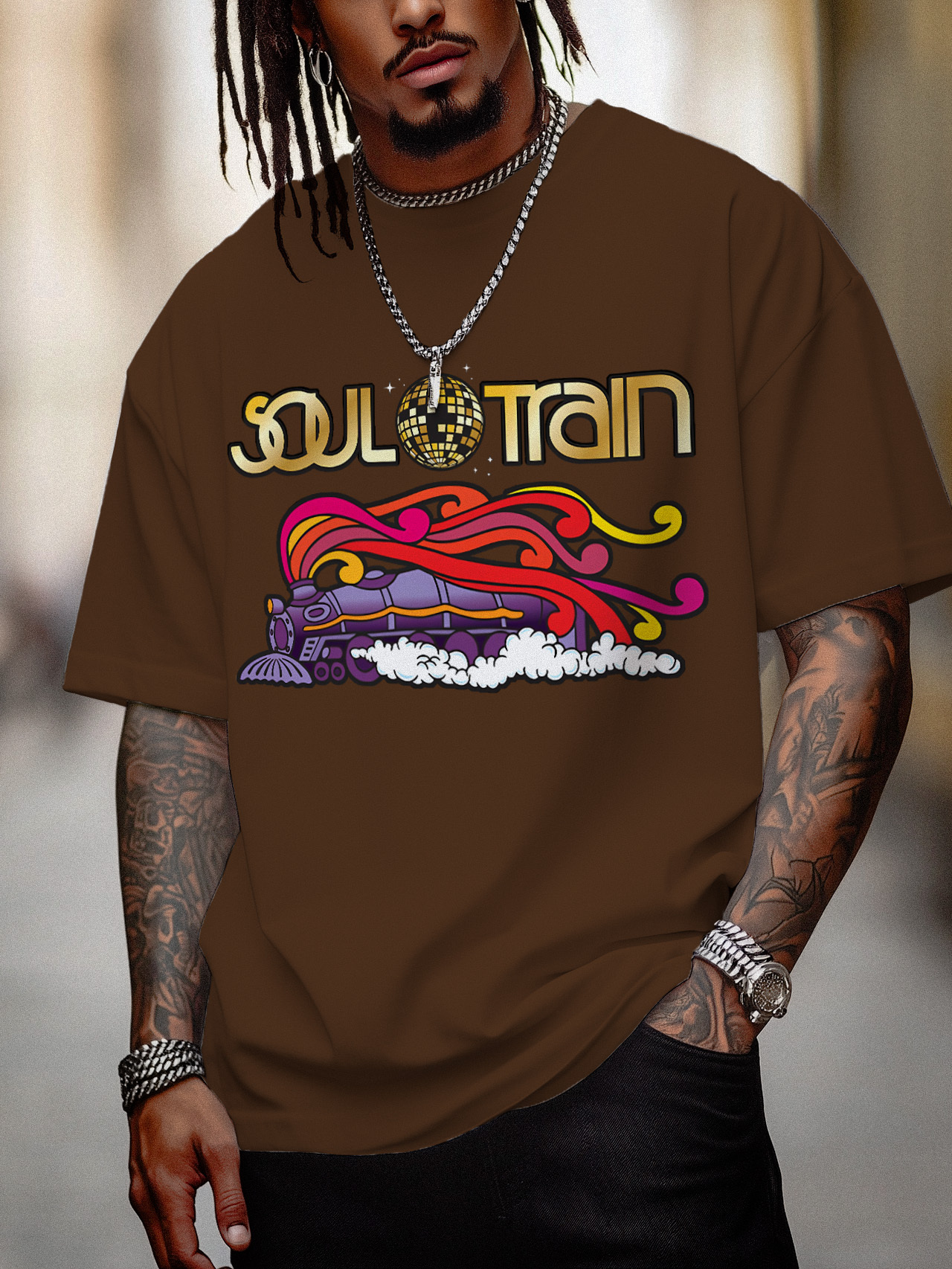 Men's Soul Train Cotton Casual T-Shirt