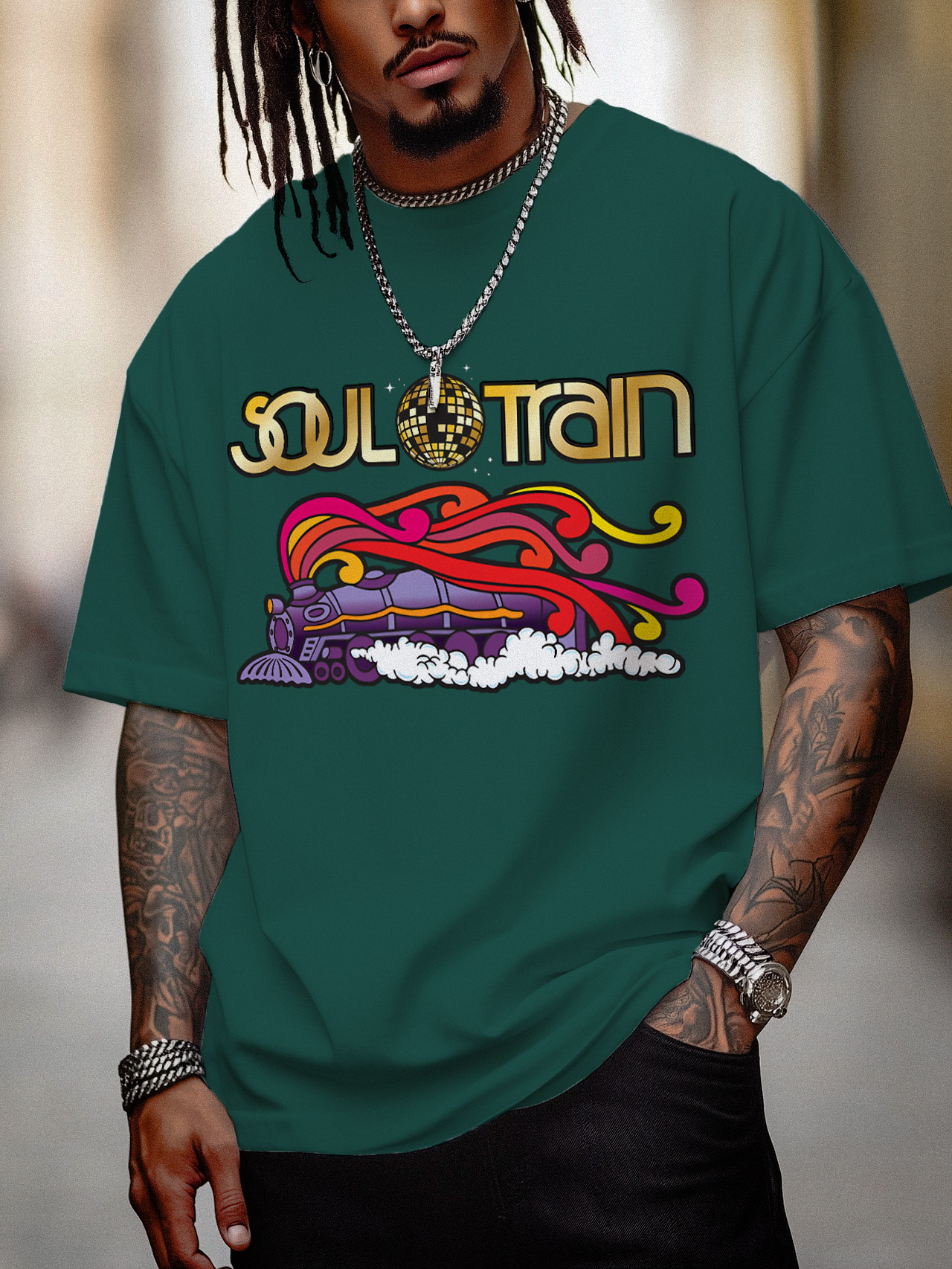 Men's Soul Train Cotton Casual T-Shirt