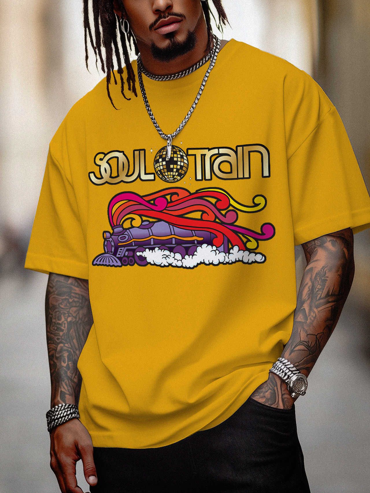 Men's Soul Train Cotton Casual T-Shirt