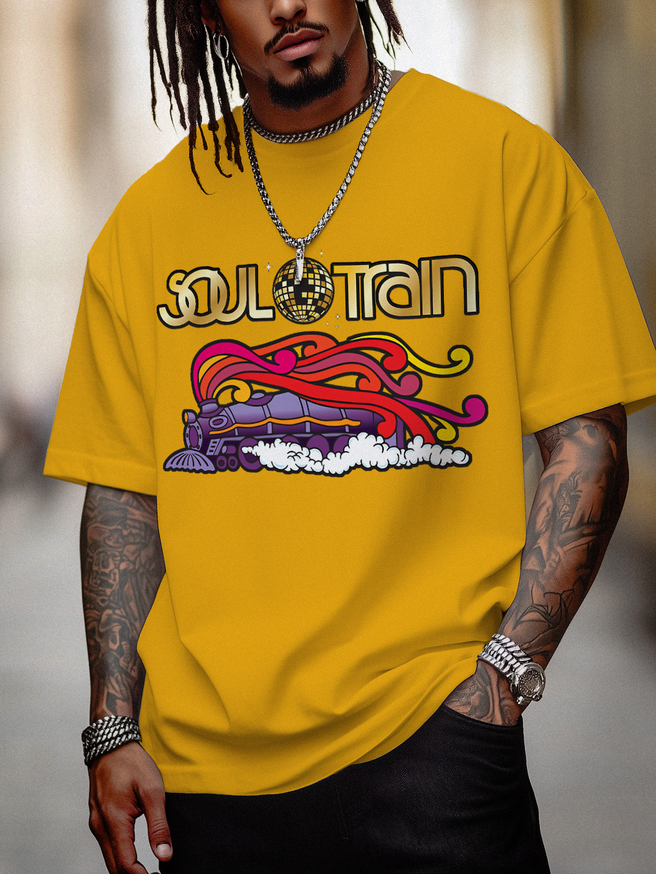 Men's Soul Train Cotton Casual T-Shirt
