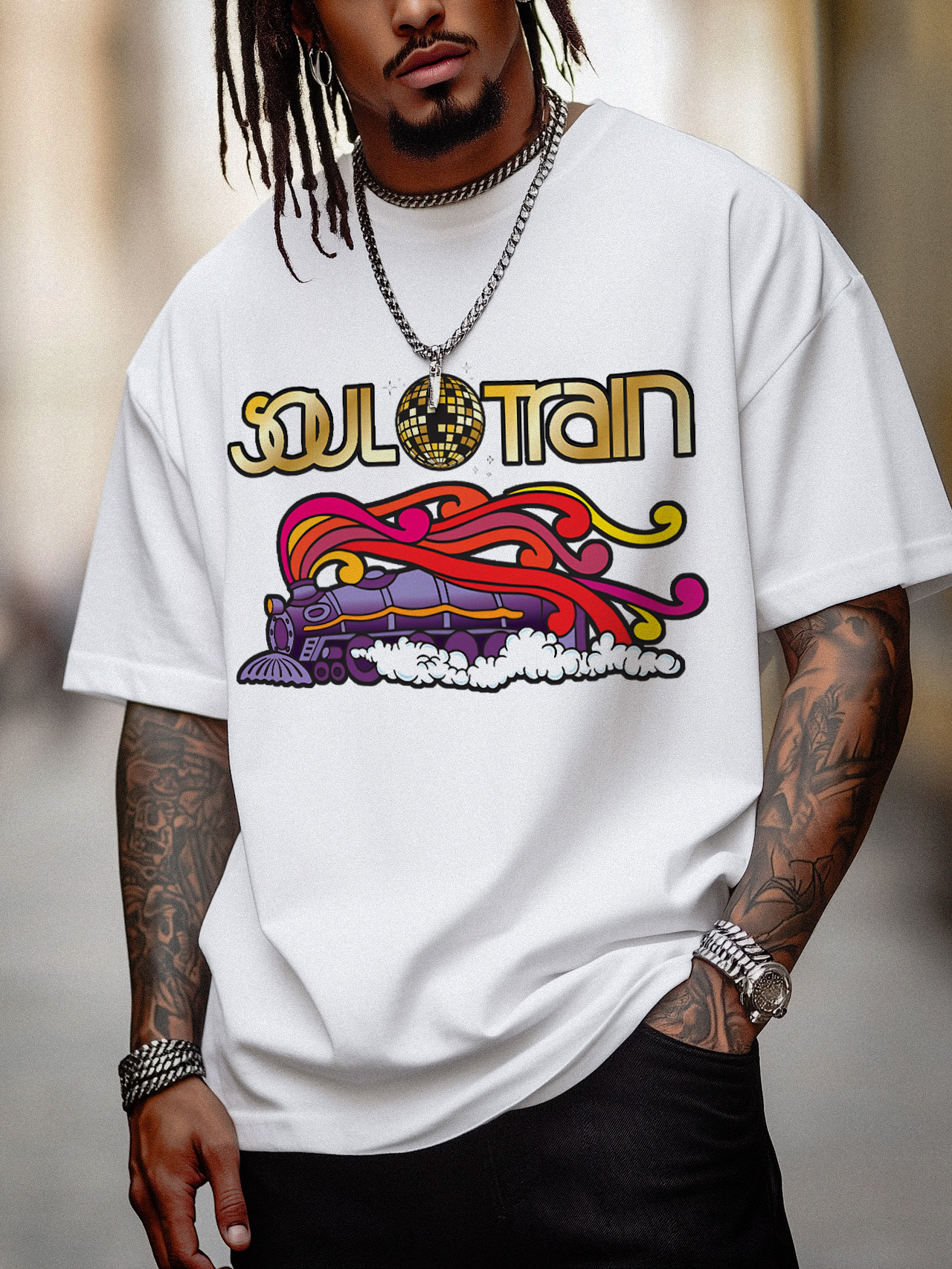 Men's Soul Train Cotton Casual T-Shirt