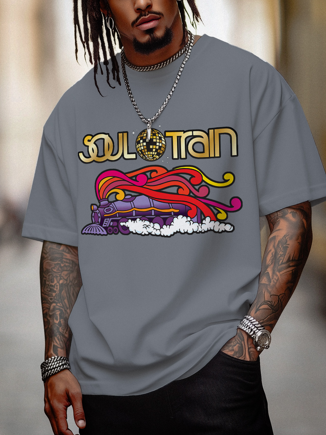 Men's Soul Train Cotton Casual T-Shirt