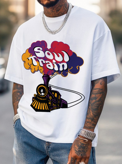 Men's Soul Train Print Cotton T-Shirt