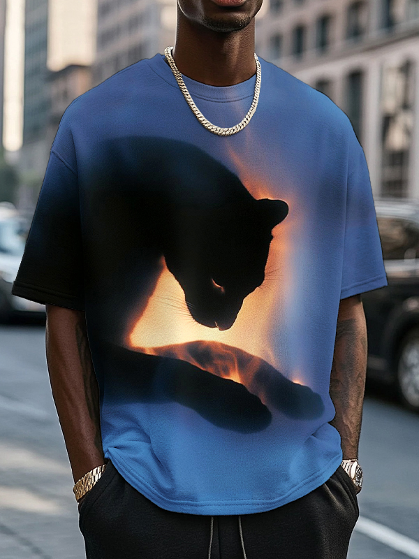 Men's Black Panther Printed Casual T-Shirt-Styleame