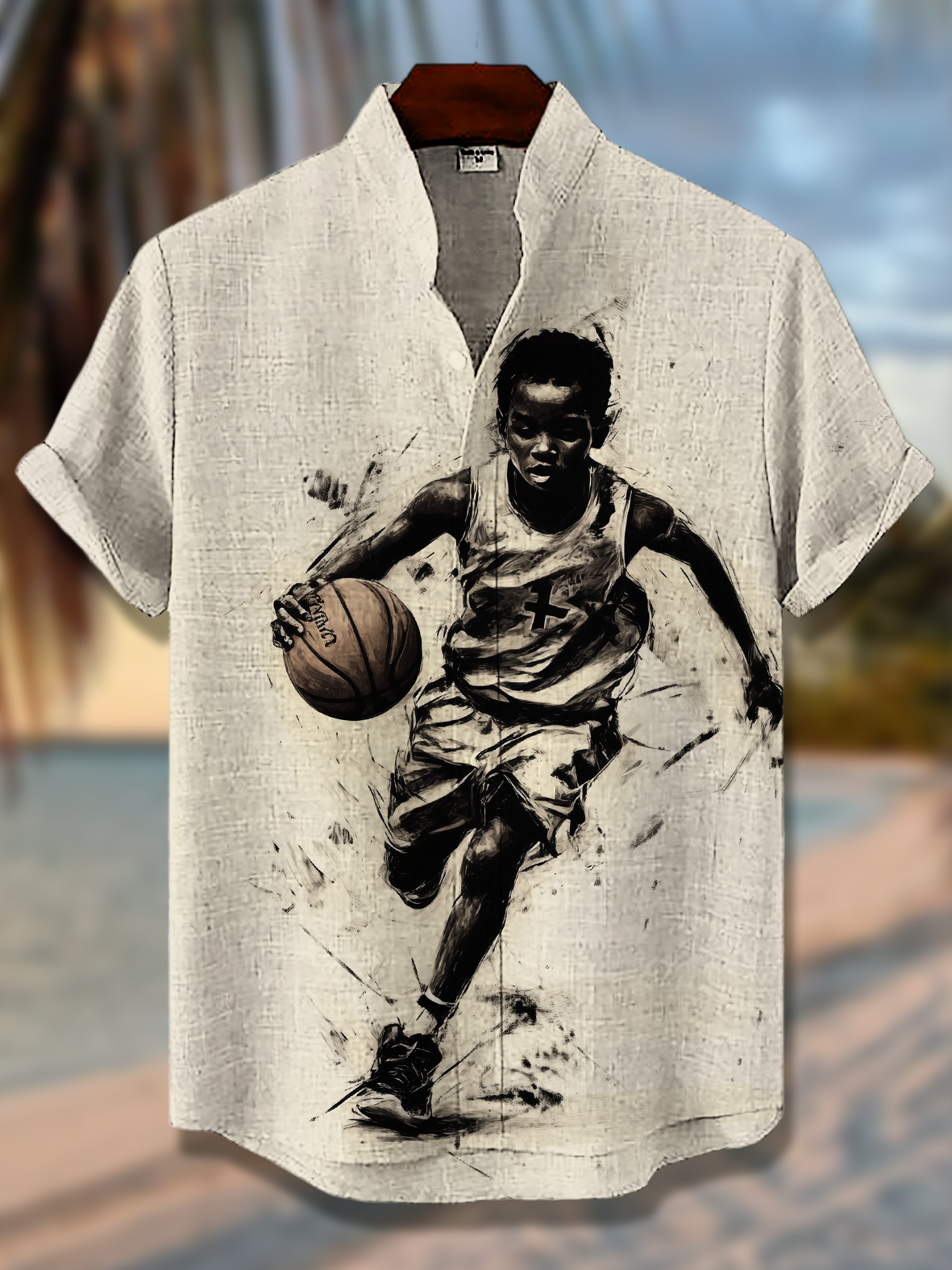 Men's Little Boy Basketball Player Print Short Sleeve Shirt-Styleame