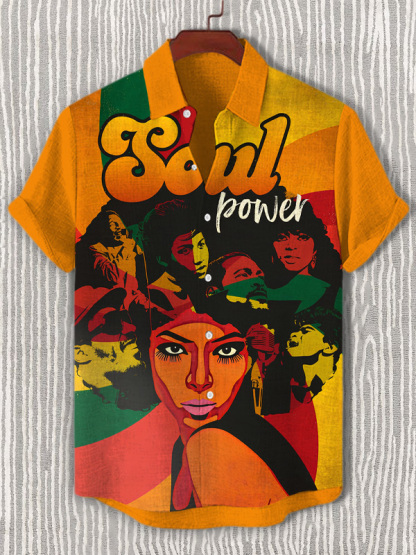 Men's Soul Power Art Print Shirt-Styleame