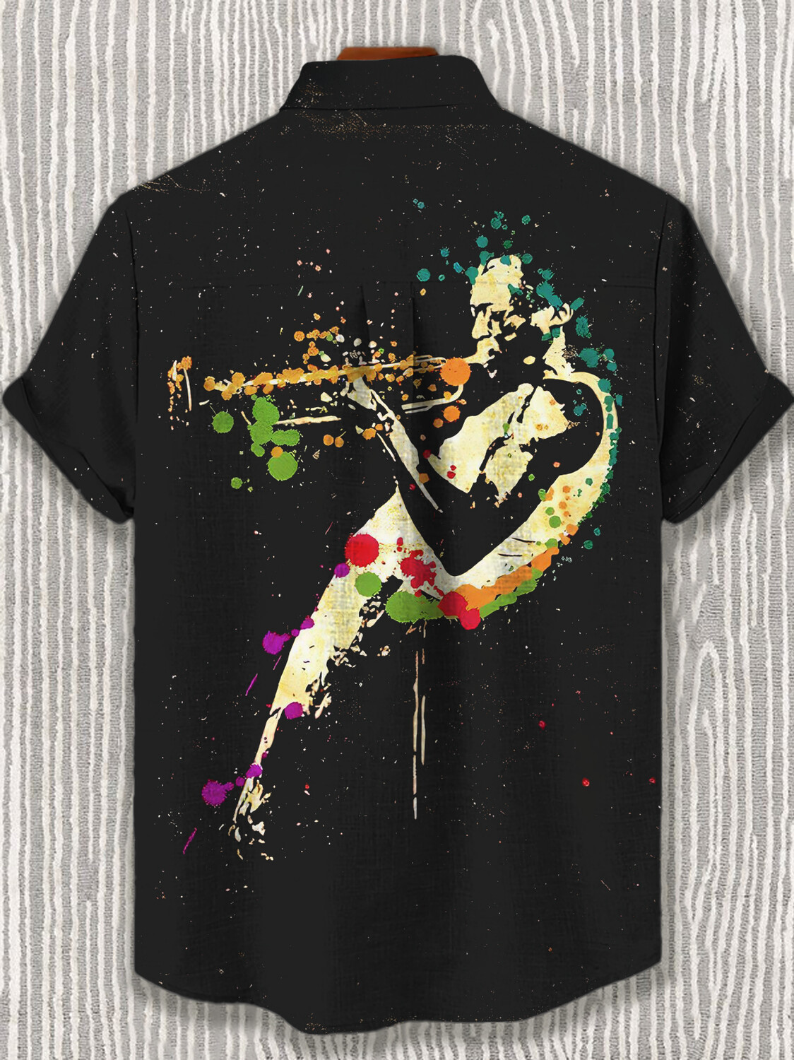 Men's Afro Beats Jazz Art Print Short Sleeve Shirt-Styleame