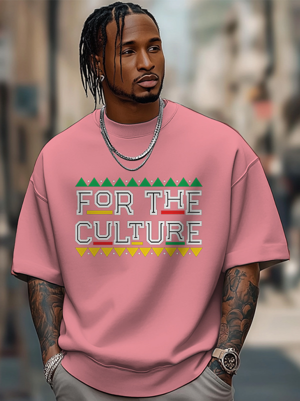 Men's For The Culture Print Cotton Casual T-Shirt-Styleame