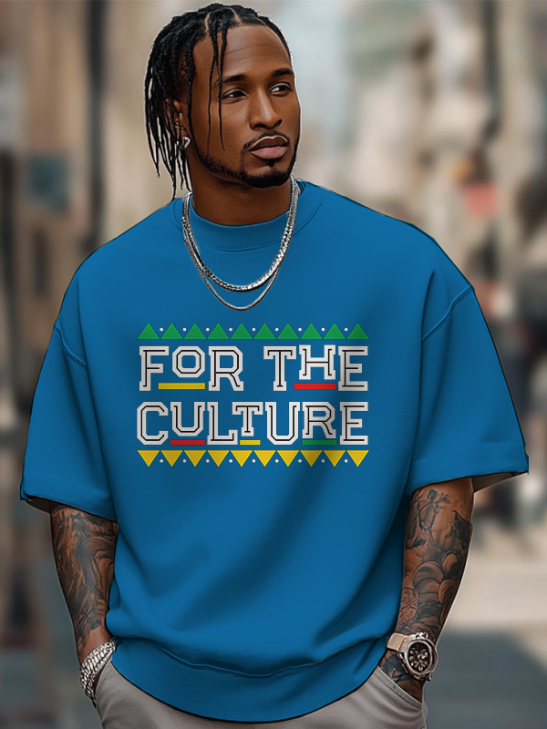Men's For The Culture Print Cotton Casual T-Shirt-Styleame