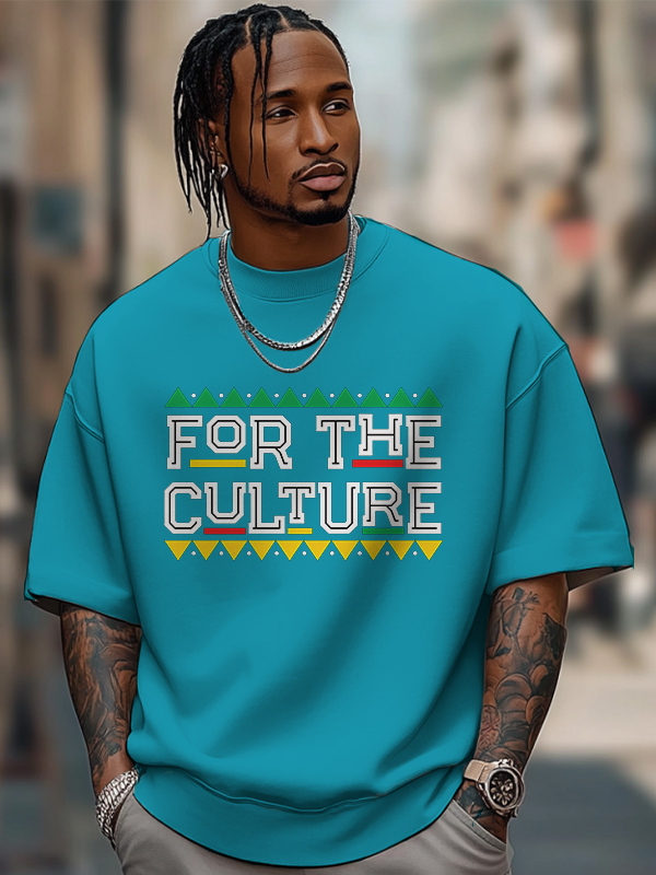 Men's For The Culture Print Cotton Casual T-Shirt-Styleame