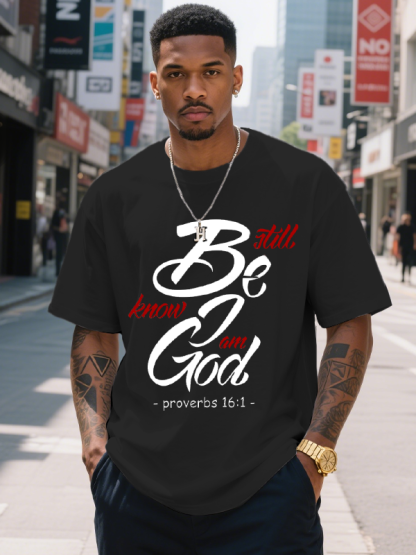 Men's Be God Still Know All Print Cotton Casual T-Shirt-Styleame