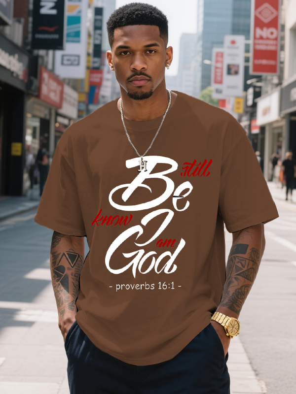 Men's Be God Still Know All Print Cotton Casual T-Shirt-Styleame
