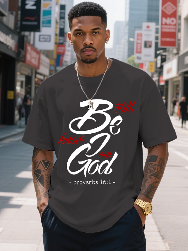 Men's Be God Still Know All Print Cotton Casual T-Shirt-Styleame