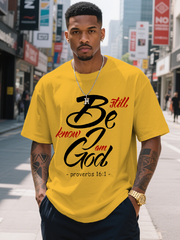 Men's Be God Still Know All Print Cotton Casual T-Shirt-Styleame