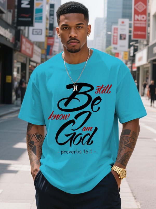 Men's Be God Still Know All Print Cotton Casual T-Shirt-Styleame