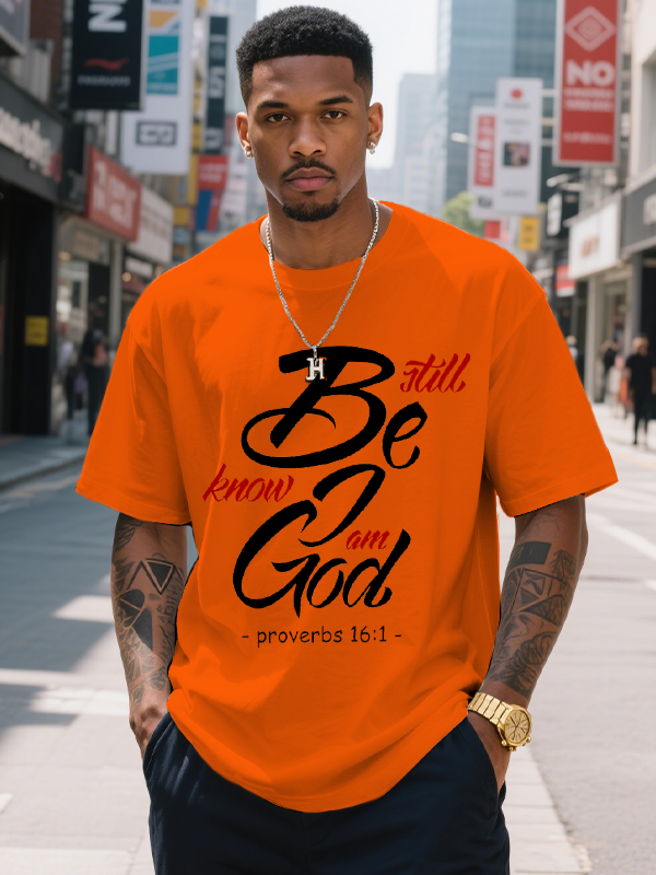 Men's Be God Still Know All Print Cotton Casual T-Shirt-Styleame